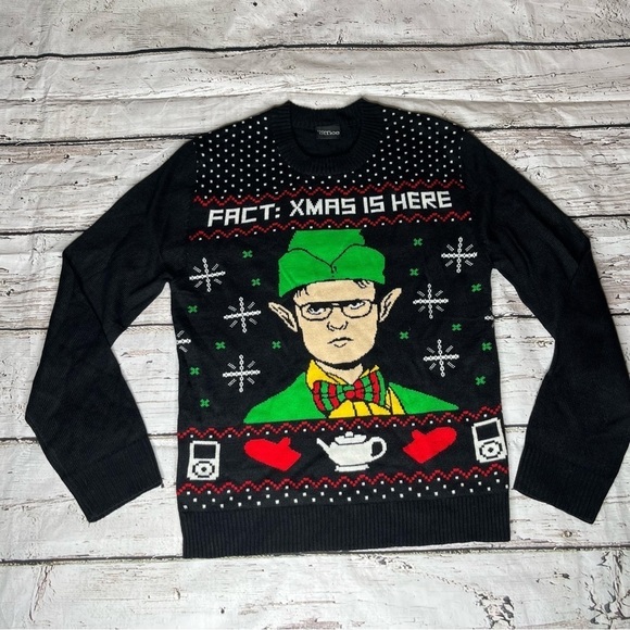 The Office Black Dwight Schrute Elf X-mas Sweater Size S - Picture 5 of 6